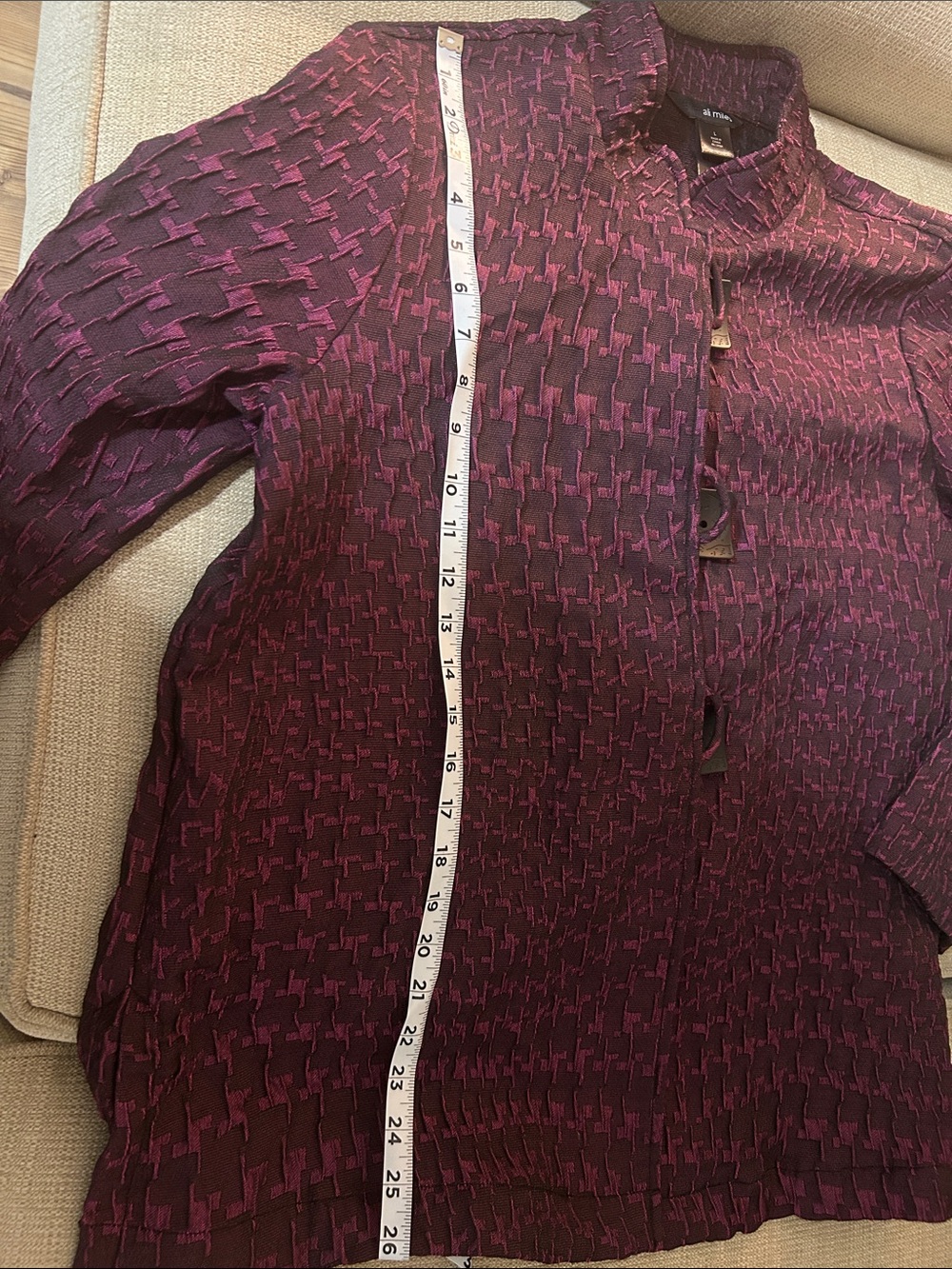Ali Miles Deep Purple/Plum Jacket with Square Black Buttons - Picture 8 of 11